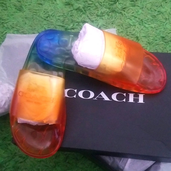 Brand new Coach rainbow slides - Picture 7 of 8